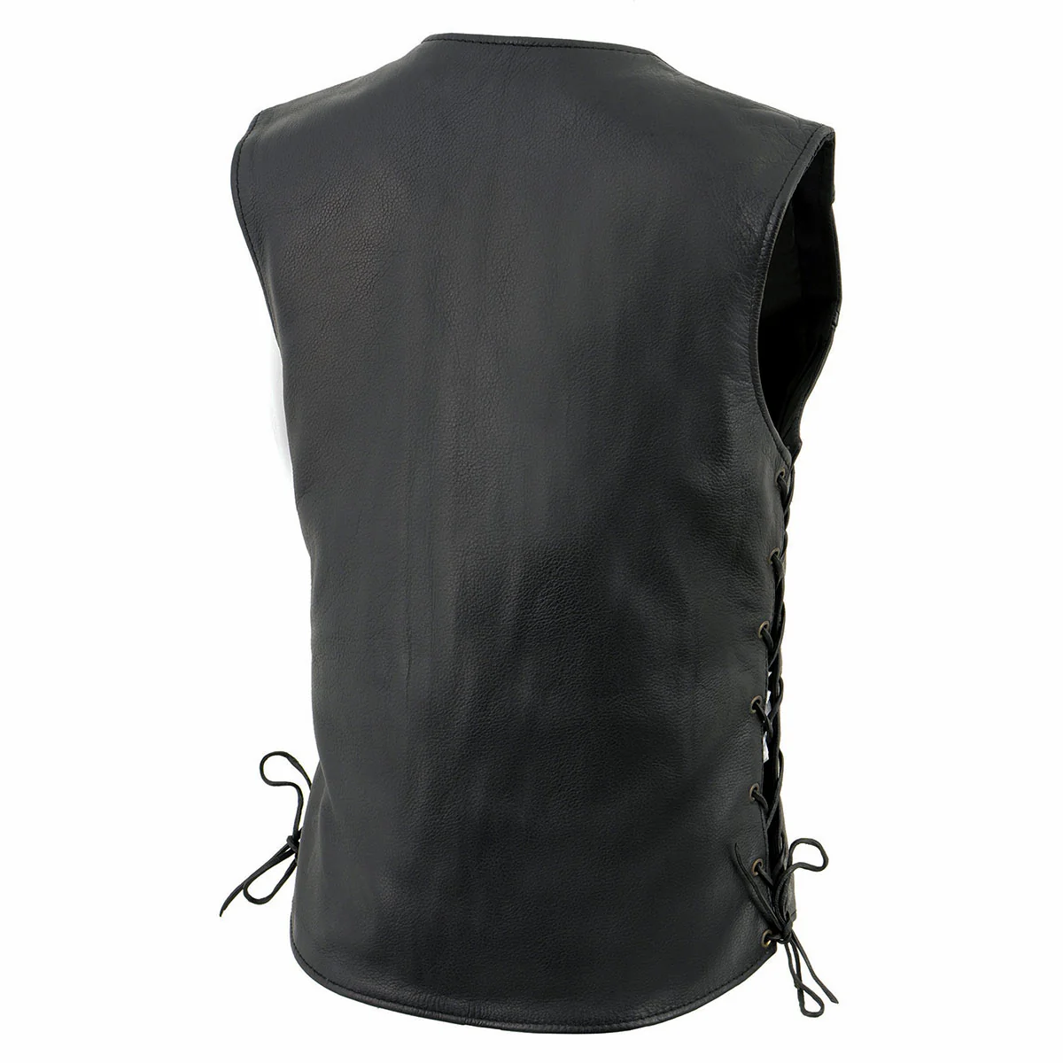 Milwaukee Leather LKL4700 Women's Black Premium Leather Side Laced  Motorcycle Biker Riders Vest w/ Snap Closure - Image 8