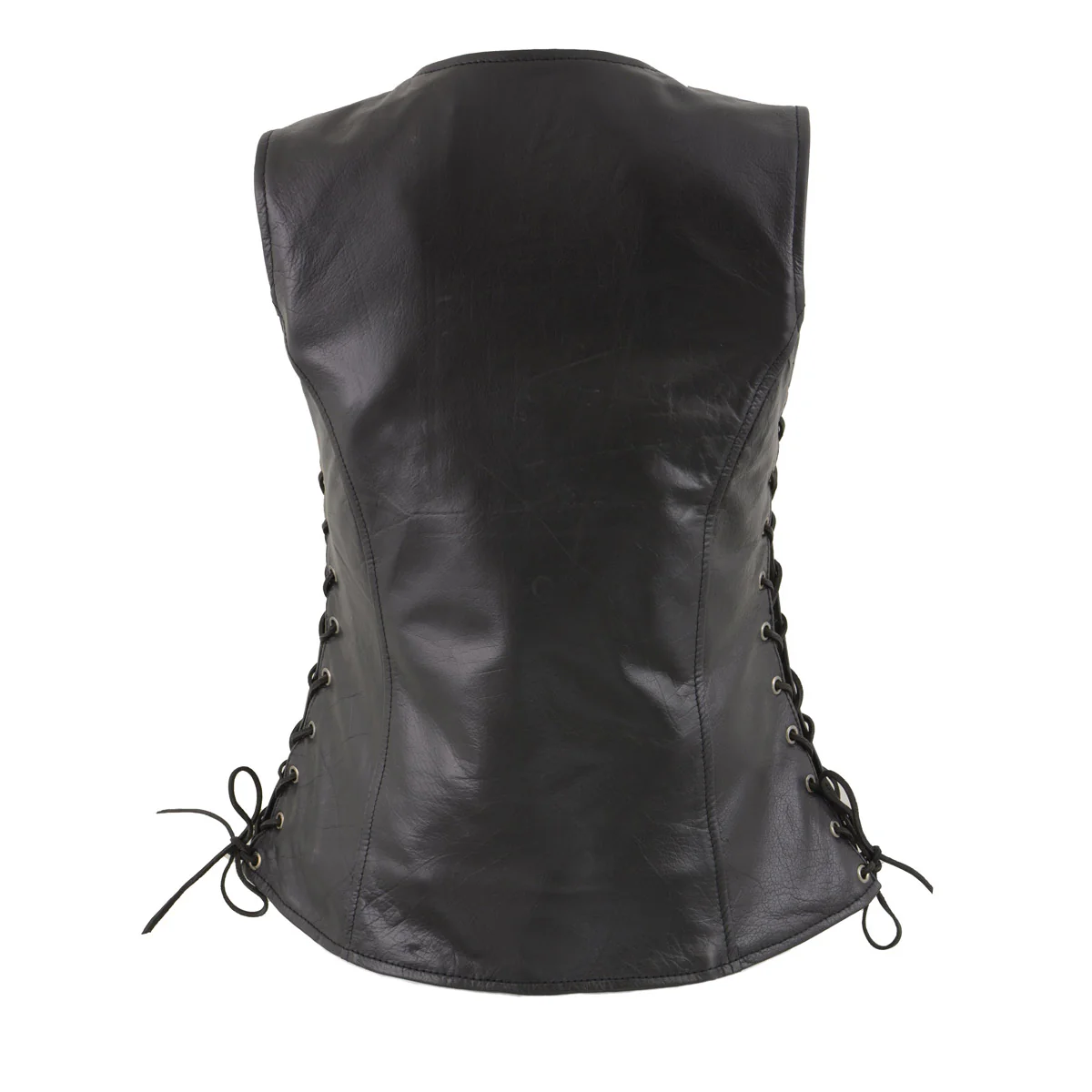 Milwaukee Leather LKL4710 Women's Black Premium Leather Motorcycle Biker Rider Vest w/ Snap Button Closure - Image 4