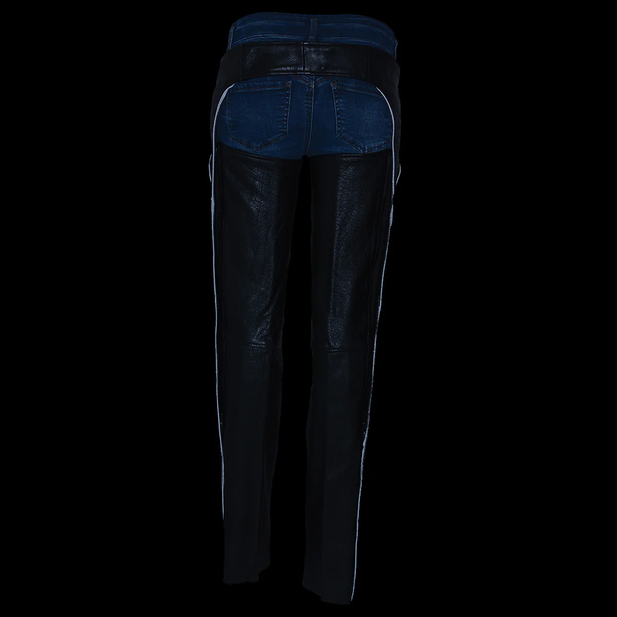 Milwaukee Leather LKL6700 Women's Classic Black Leather Chaps with Hip Pocket - Image 5