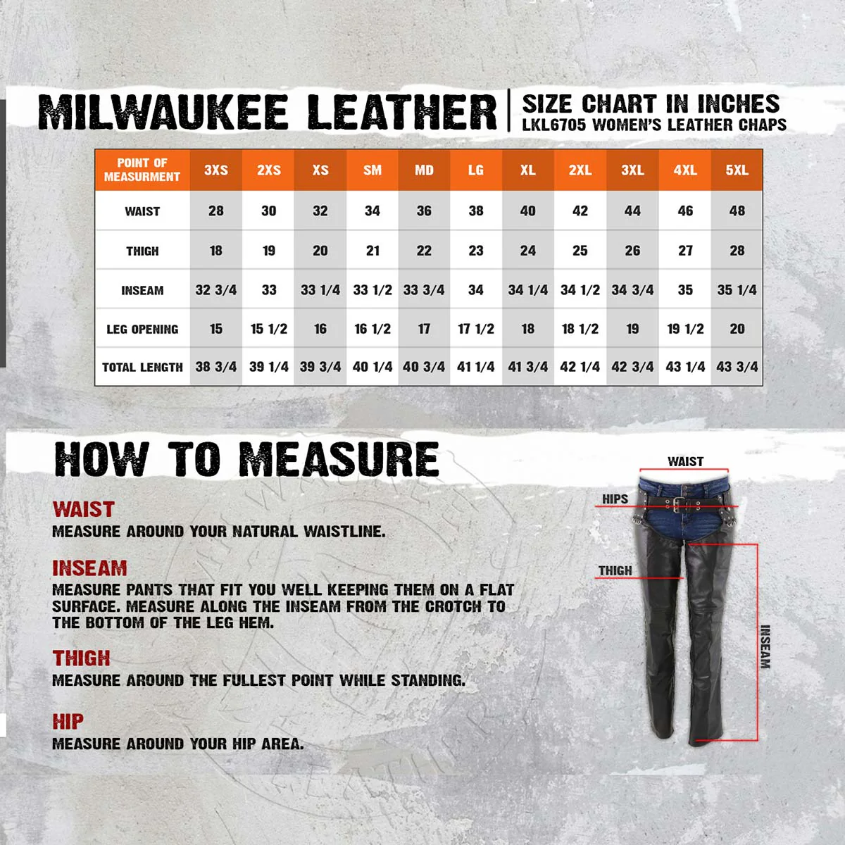 Milwaukee Leather LKL6705 Women's Classic Black Leather Motorcycle Biker Rider Chaps w/ Rivet Detail - Image 3