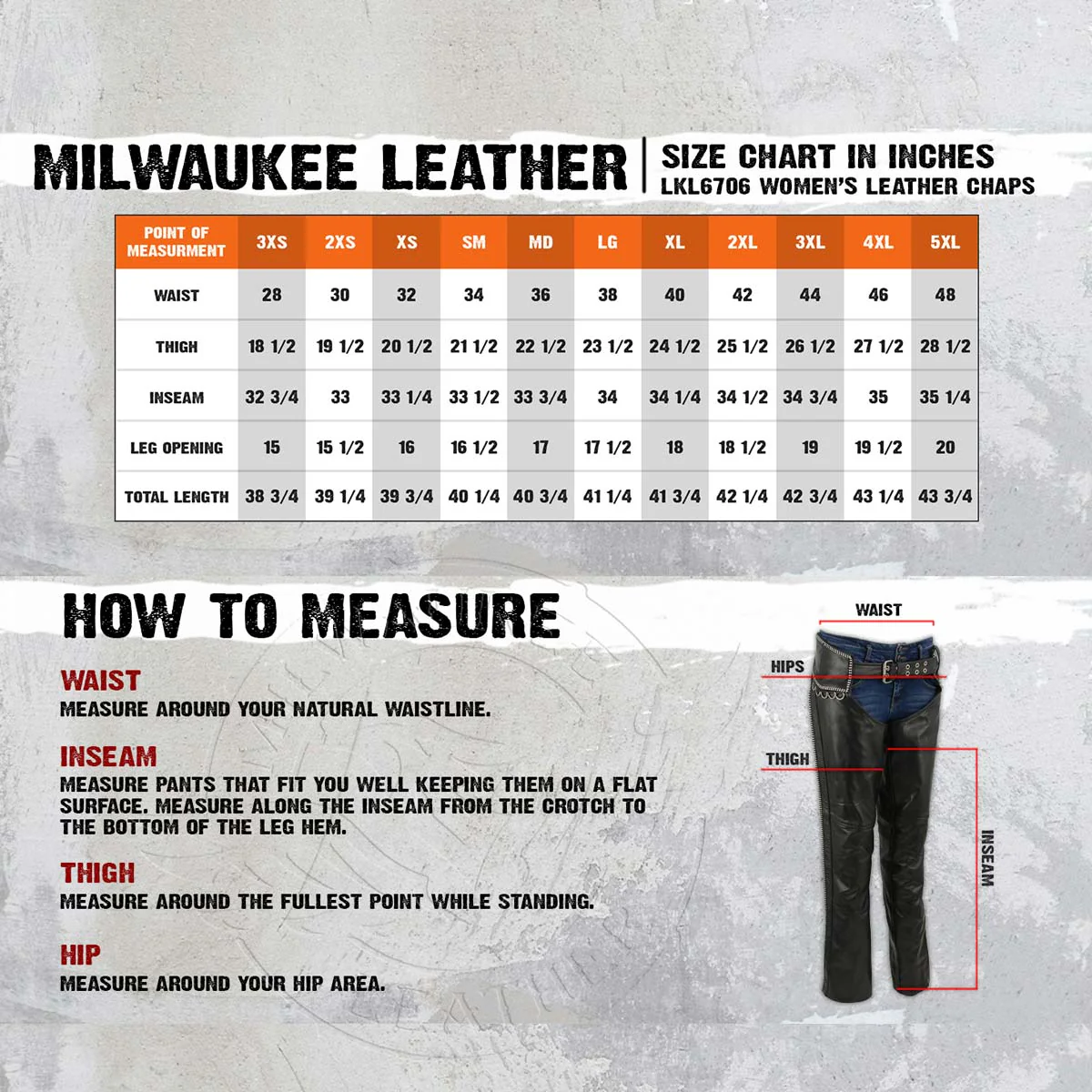 Milwaukee Leather LKL6706 Women's Classic Black Leather Motorcycle Biker Rider Chaps w/ Bling Detail - Image 3