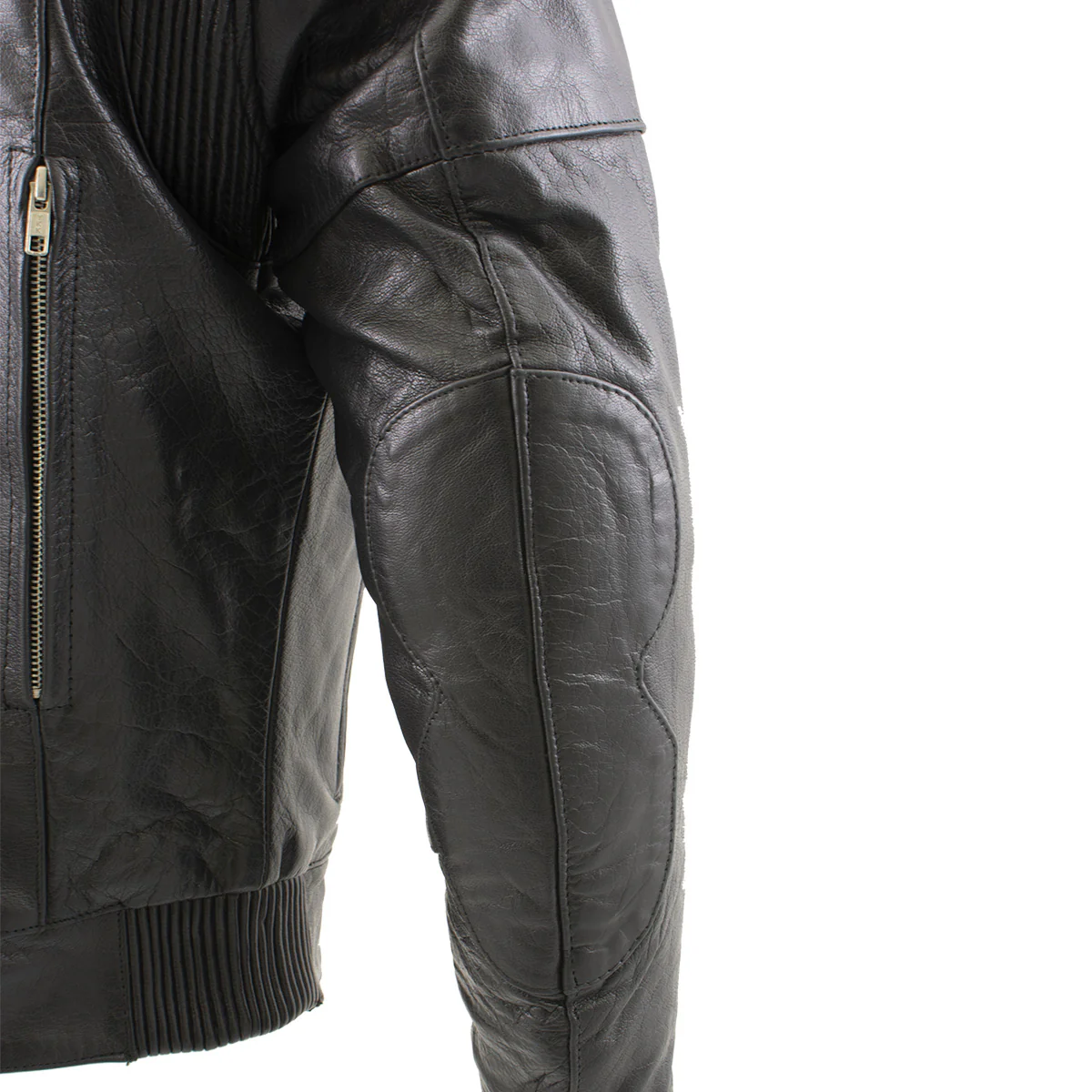 Milwaukee Leather LKM1700 Men's Premium Black Buffalo Leather Cruiser Motorcycle Jacket with CE Armort Protection - Image 6