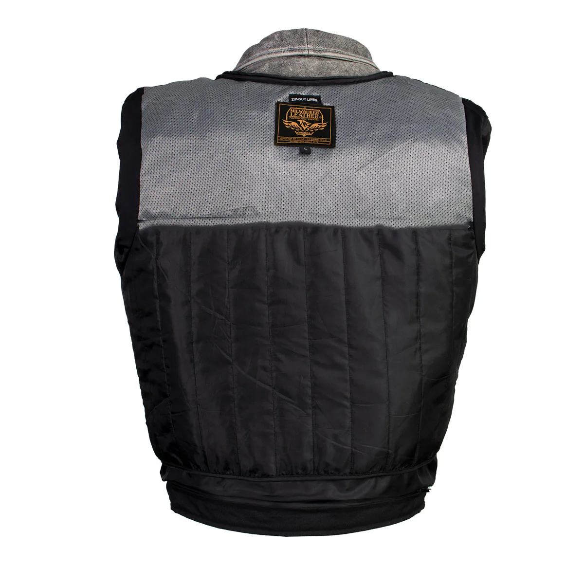 Milwaukee Leather LKM17001 Men's Classic Distressed Gray Motorcycle Leather Riders Jacket - Image 8