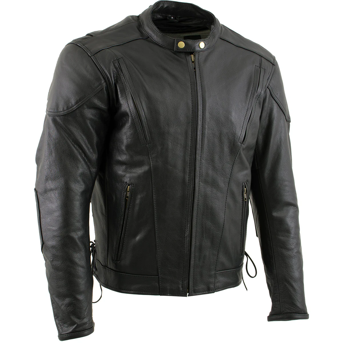 Milwaukee Leather LKM17002 Men's Premium Top Grade Black Leather Motorcycle Riders Jacket w/ Zip-Out Lining