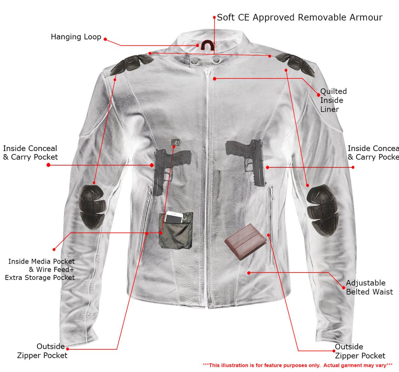 Milwaukee Leather LKM17003  Men's Premium Black Leather Motorcycle Riders Jacket with CE Armor Protecion - Image 4