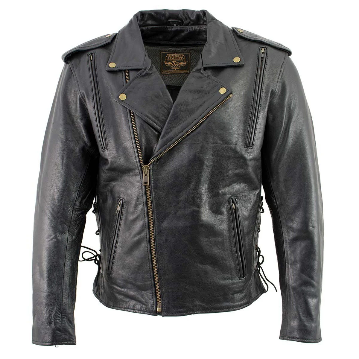 Milwaukee Leather LKM17004 Men's Classic Premium Black Vented Motorcycle Leather Biker Riders Jacket - Image 7
