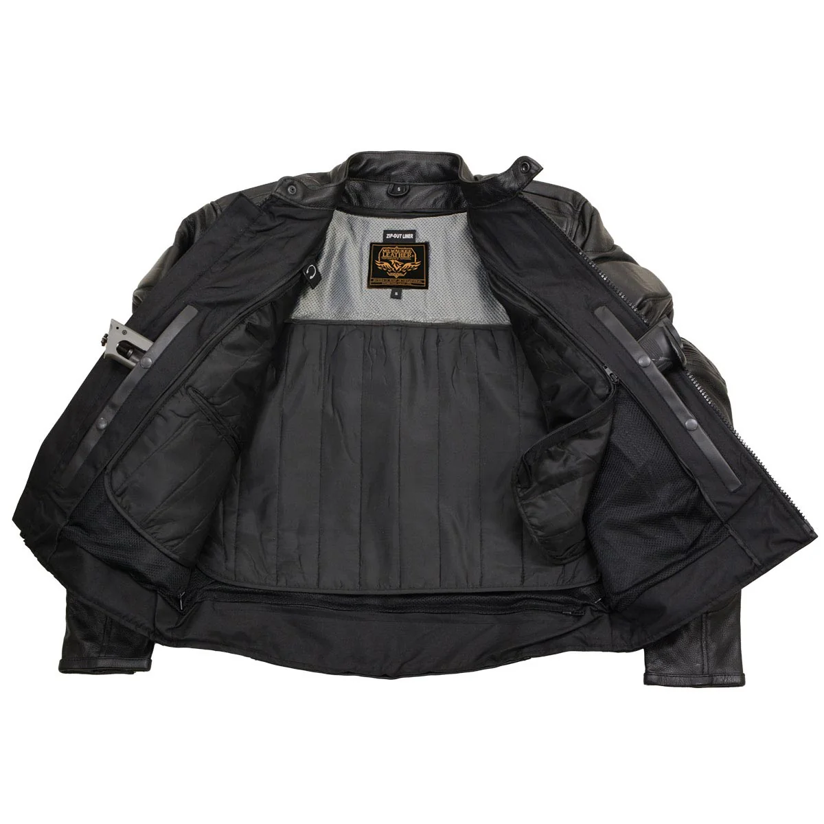 Milwaukee Leather LKM17007 Men's Premium Black Leather Motorcycle Bikers Rider Jacket w/ CE Armor - Image 5