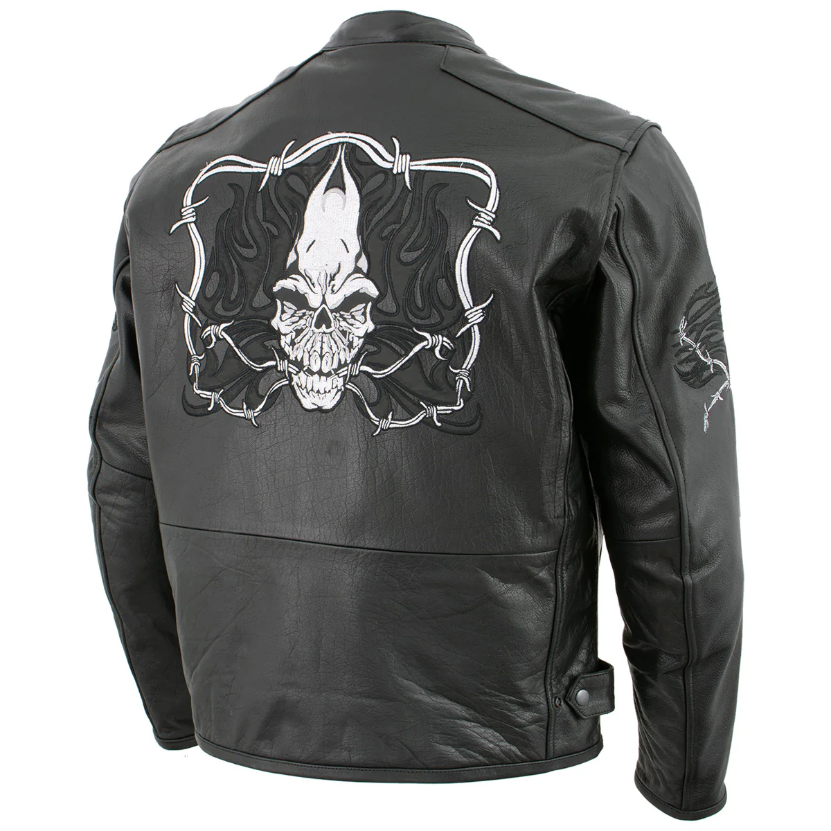 Milwaukee Leather LKM17008 Men's Premium Black Reflective Skulls Cruiser Style Motorcycle Jacket w/ CE Armor - Image 9