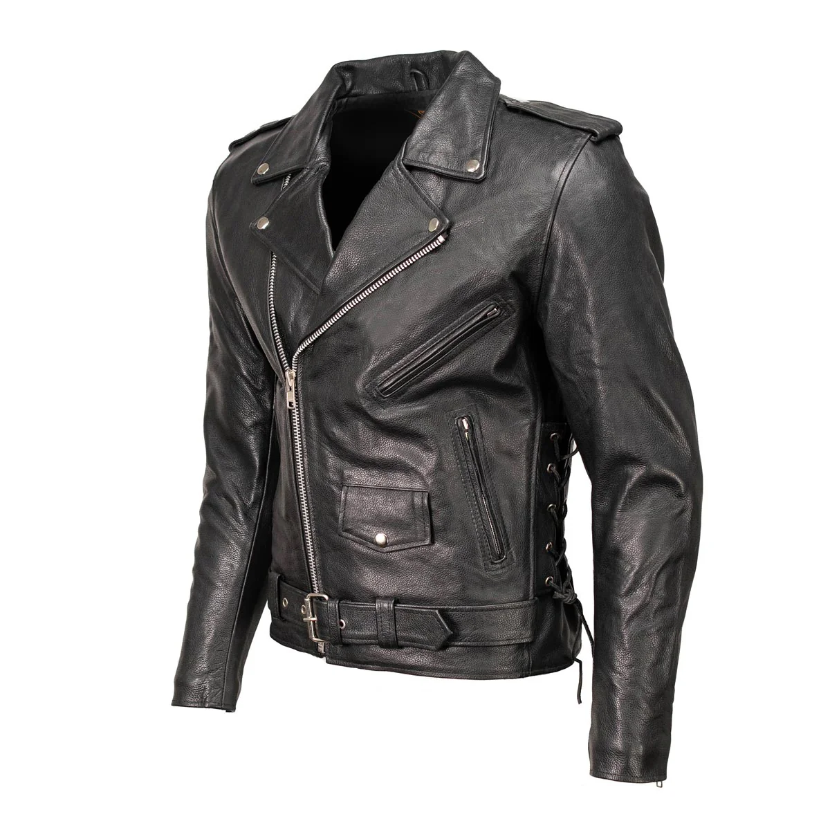 Milwaukee Leather LKM1701 Men's Classic Side Laced Black Motorcycle Premium Leather Jacket with CE Armor Protection - Image 7