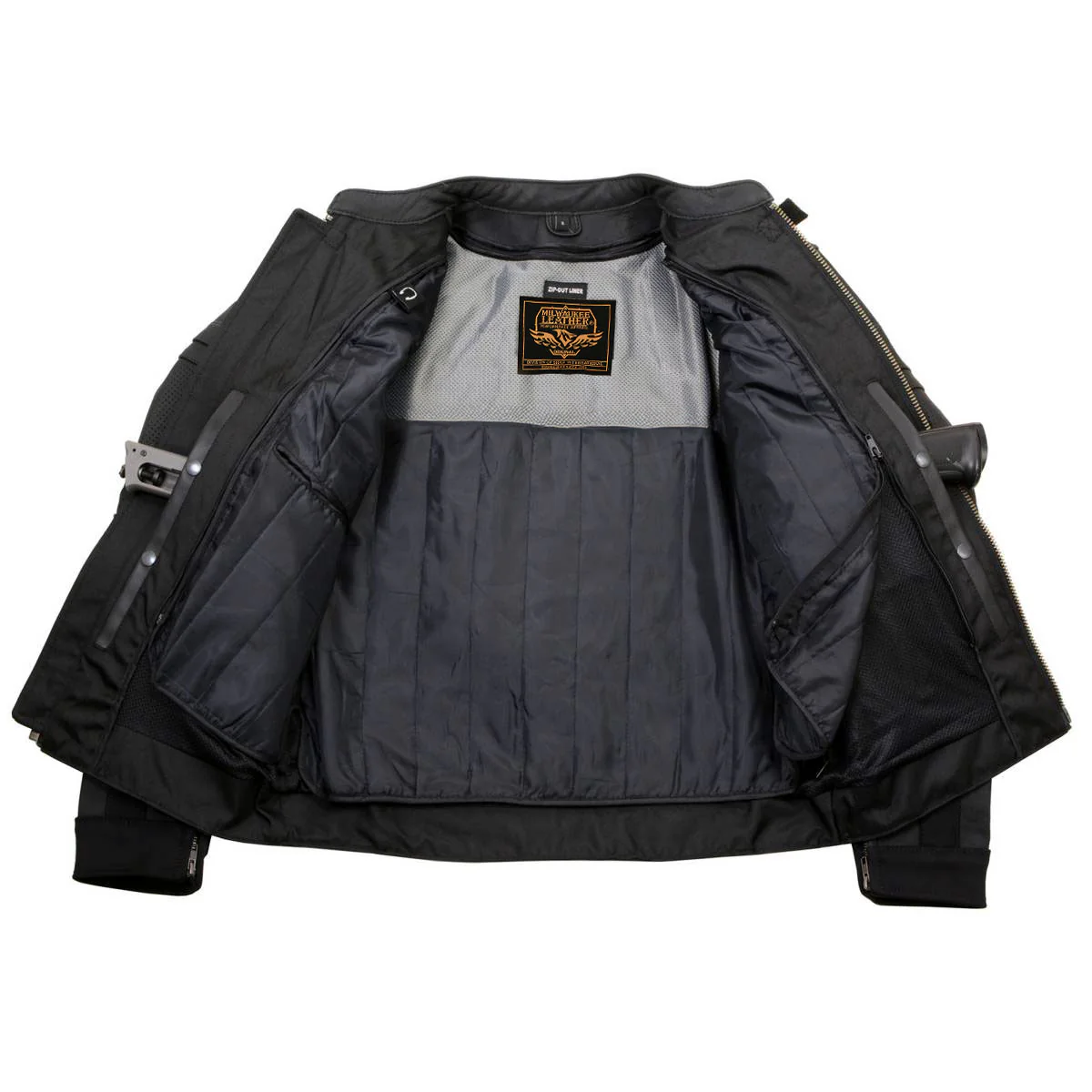Milwaukee Leather LKM17014 Men's Matte Black Premium Leather Protective Motorcycle Racing Style Biker Jacket w/ CE Armor - Image 2