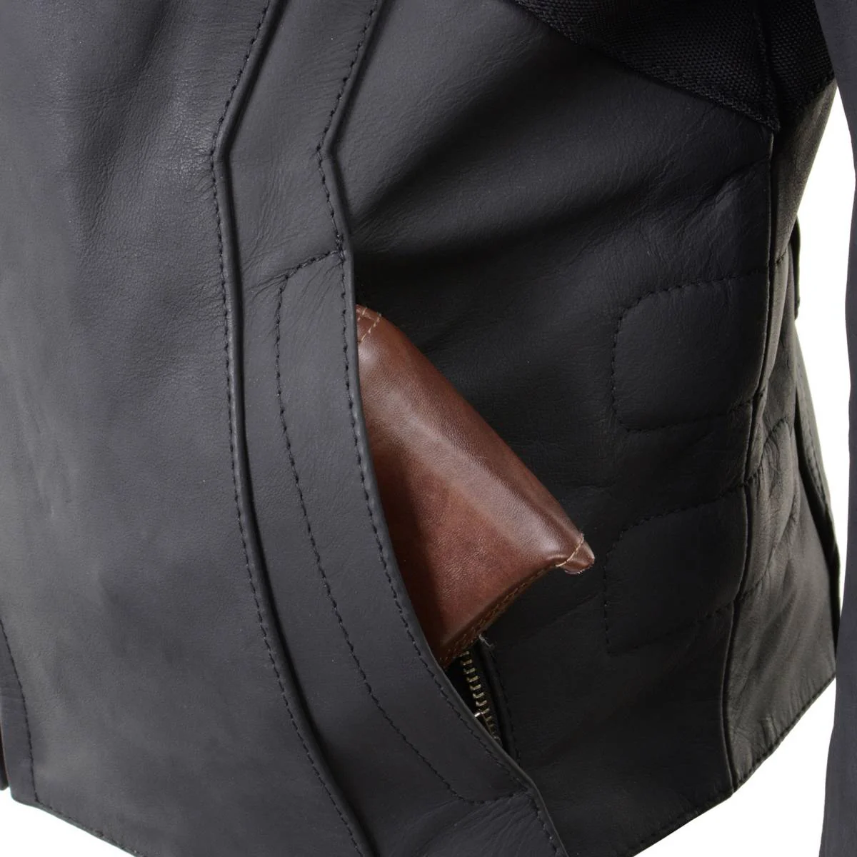 Milwaukee Leather LKM17014 Men's Matte Black Premium Leather Protective Motorcycle Racing Style Biker Jacket w/ CE Armor - Image 7