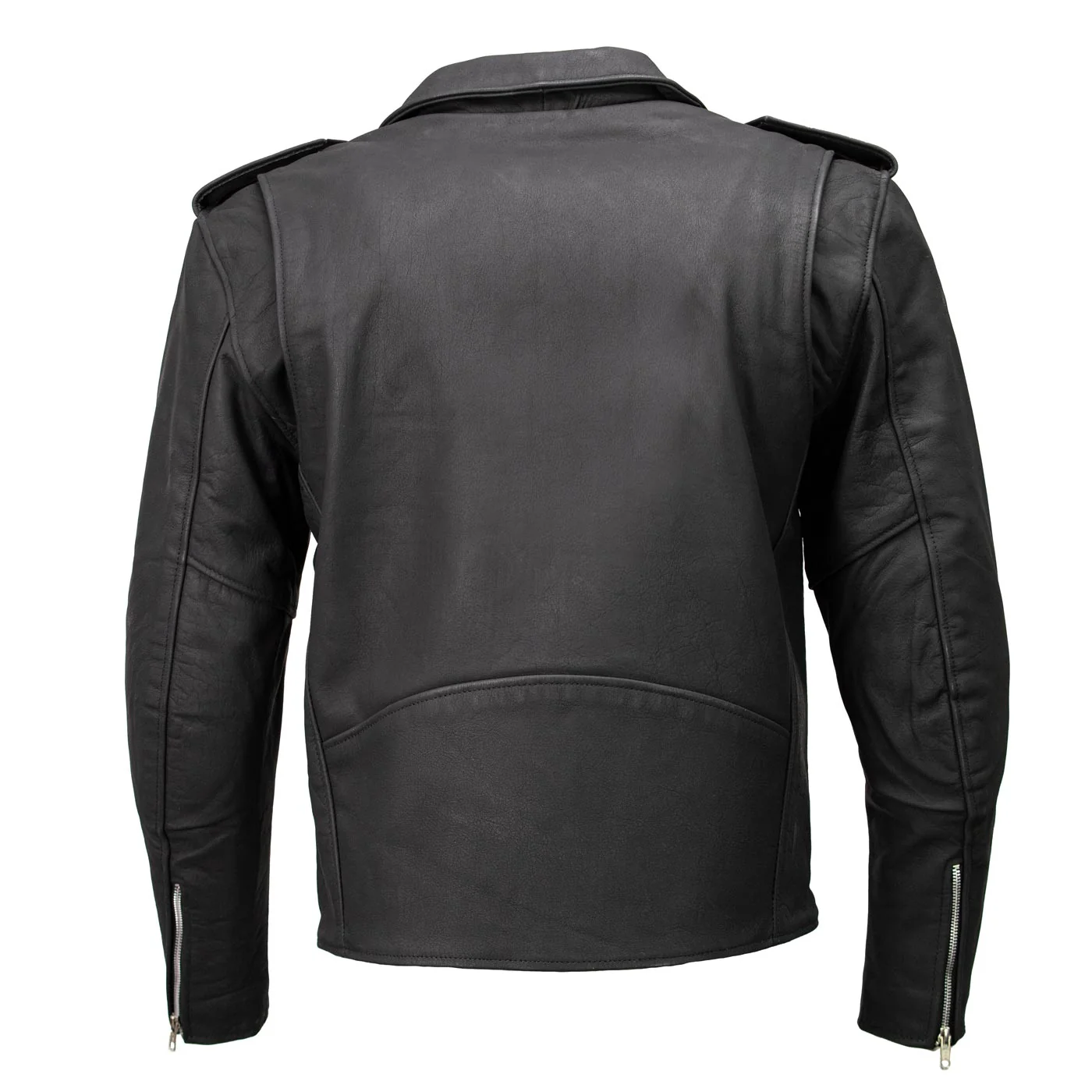 Milwaukee Leather LKM1702 Men's Vintage Flat Black Motorcycle Biker Leather Jacket w/ CE Armor Protection - Image 4