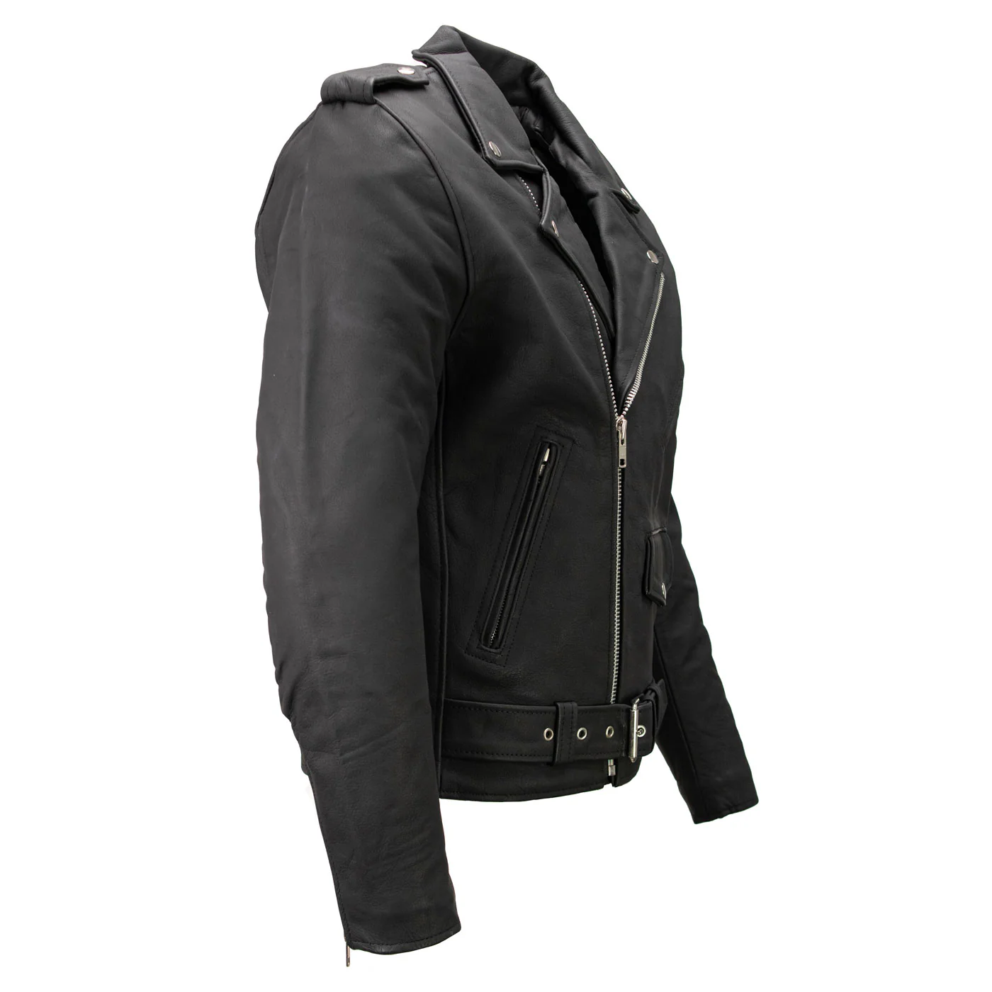 Milwaukee Leather LKM1702 Men's Vintage Flat Black Motorcycle Biker Leather Jacket w/ CE Armor Protection - Image 9