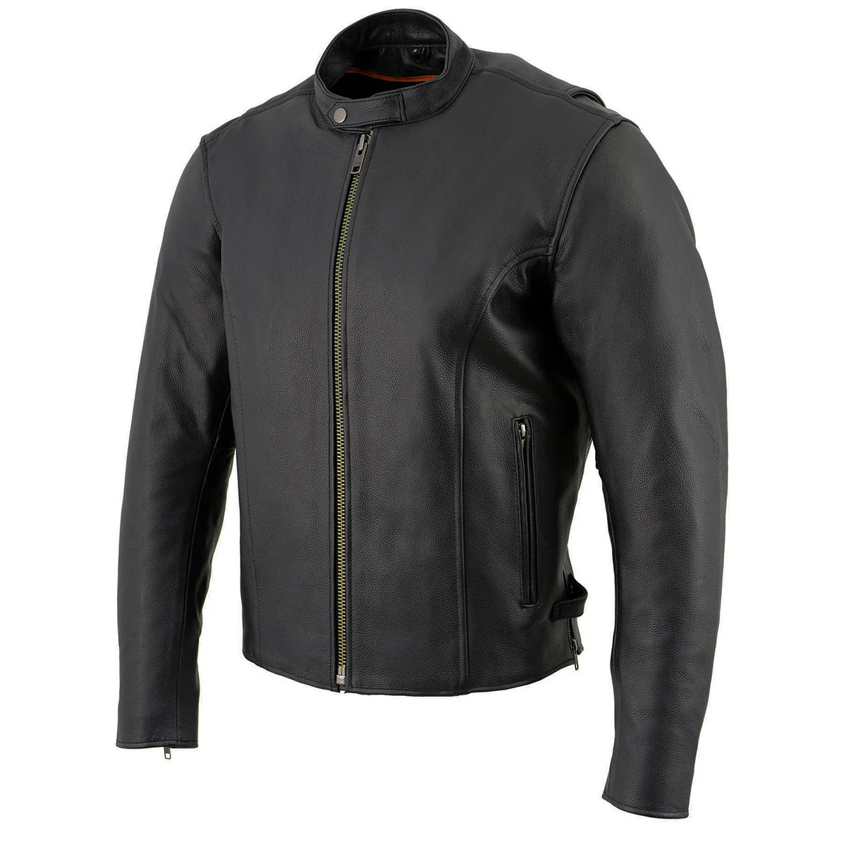 Milwaukee Leather LKM1710 Men's Black Classic Scooter Style Leather Motorcycle Jacket w/ Removable Thermal Liner - Image 10