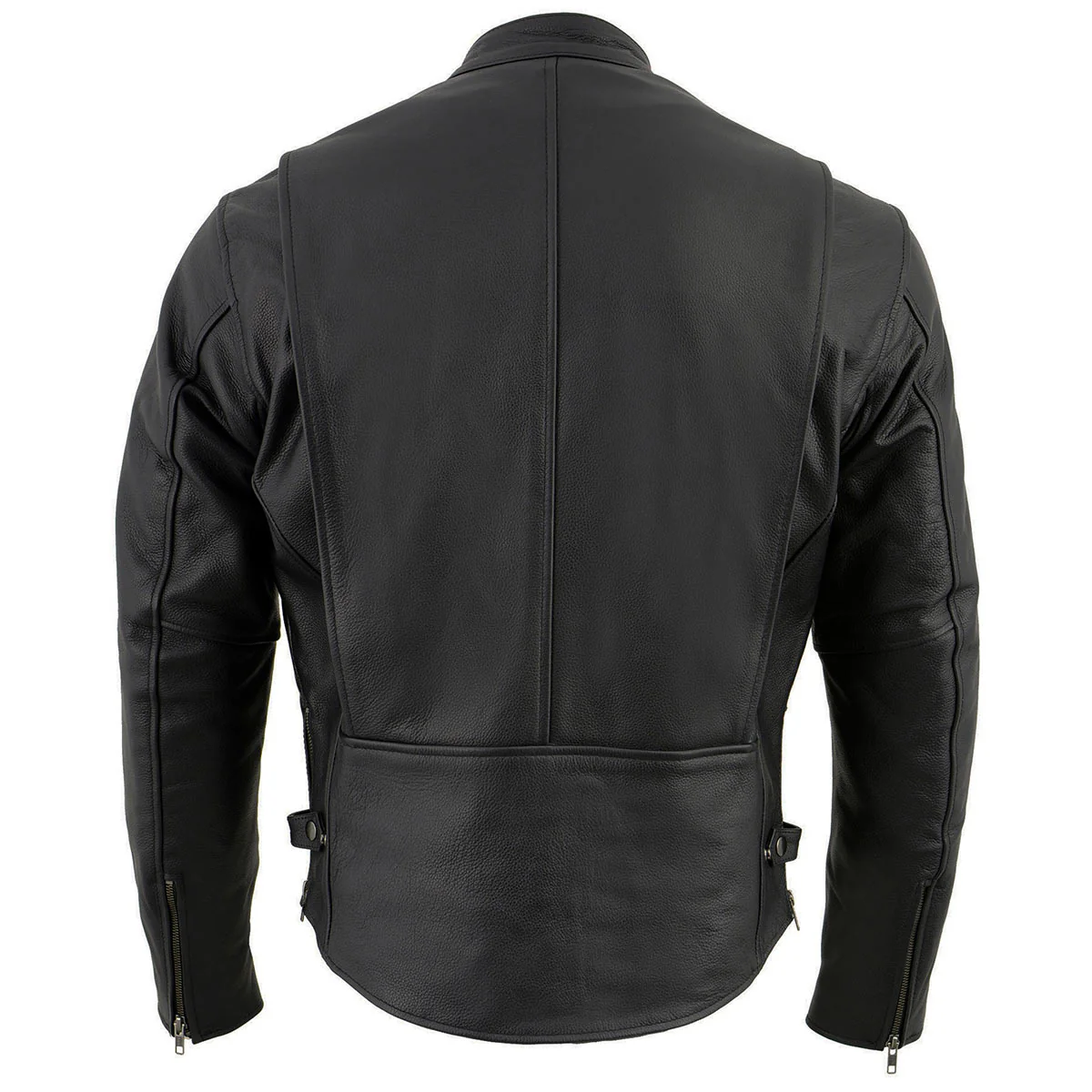 Milwaukee Leather LKM1710 Men's Black Classic Scooter Style Leather Motorcycle Jacket w/ Removable Thermal Liner - Image 2