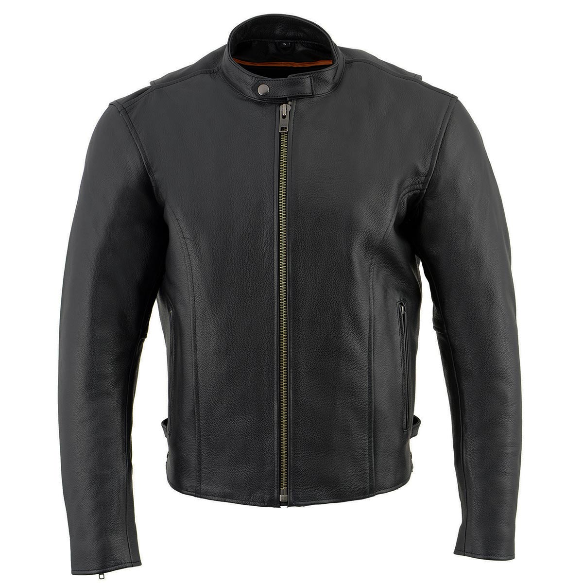 Milwaukee Leather LKM1710 Men's Black Classic Scooter Style Leather Motorcycle Jacket w/ Removable Thermal Liner - Image 8
