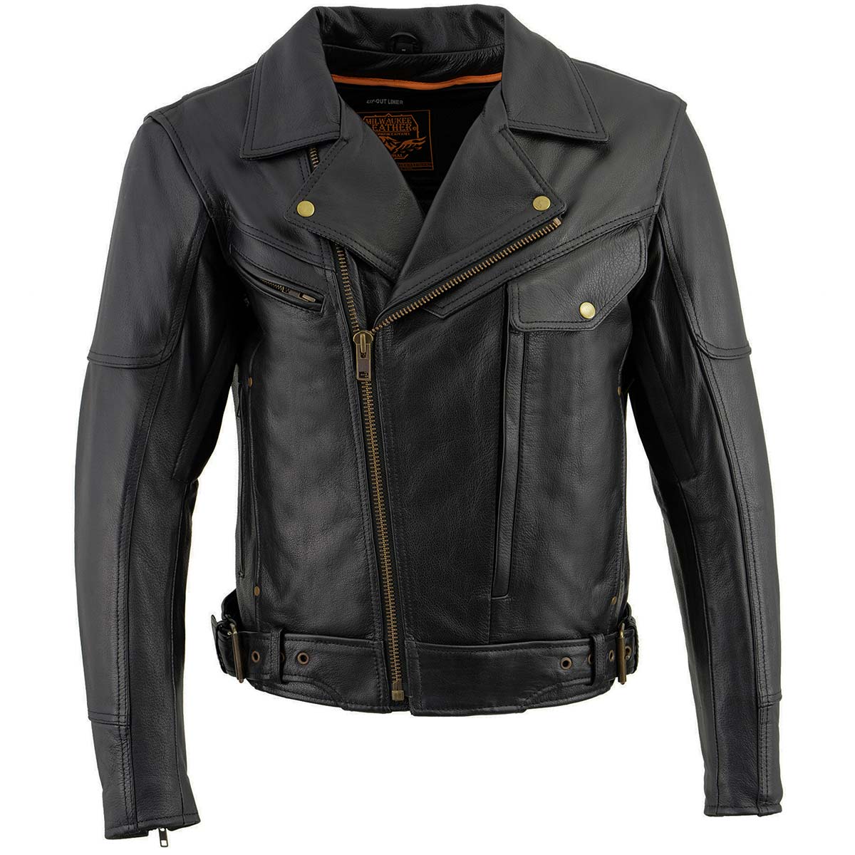 Milwaukee Leather LKM1770 Men's Black Premium Thick Leather Motorcycle Jacket Brando Style Biker Jacket - Image 12