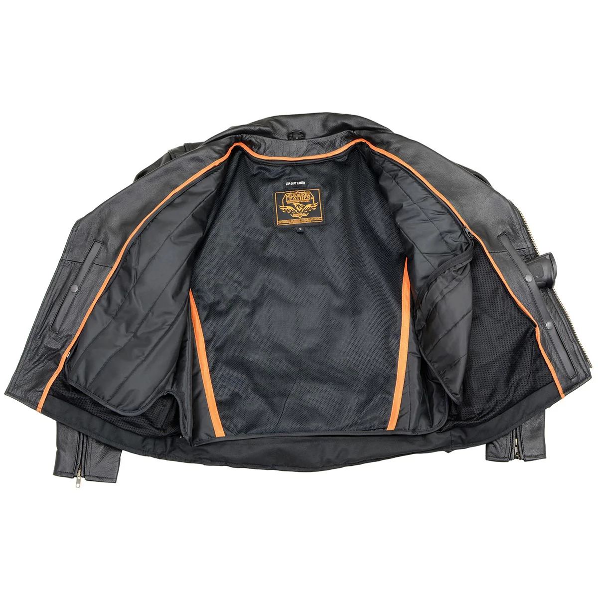 Milwaukee Leather LKM1770 Men's Black Premium Thick Leather Motorcycle Jacket Brando Style Biker Jacket - Image 8