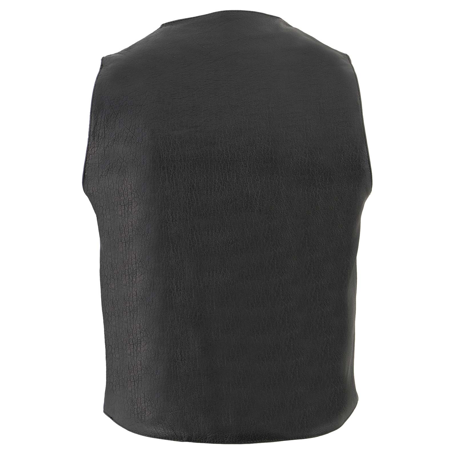 Milwaukee Leather LKM3700 Men's Classic Black Leather Motorcycle Rider Vest w/ Buffalo Nickel Snaps Closure - Image 2