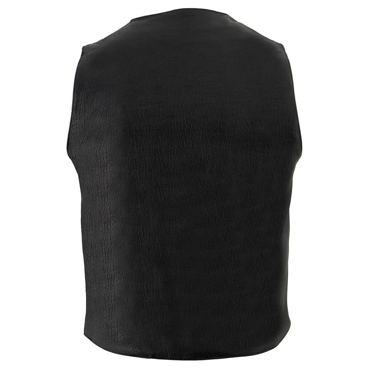 Milwaukee Leather LKM3702 Men's Black Western Style Leather Motorccycle Vest with Buffalo Snaps - Image 2