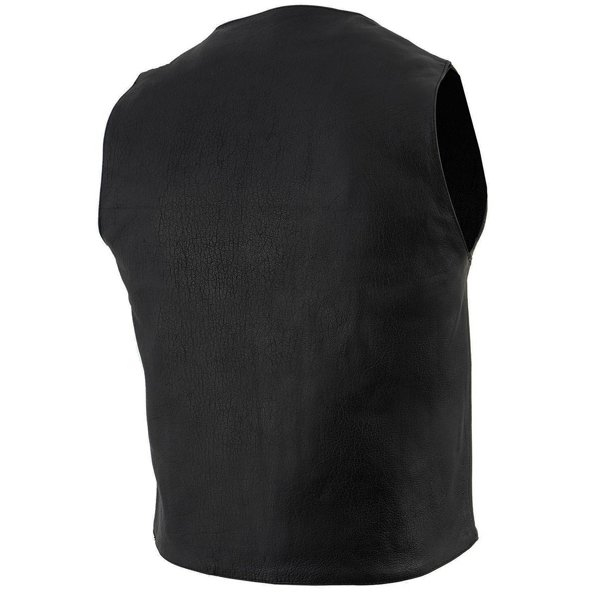 Milwaukee Leather LKM3702 Men's Black Western Style Leather Motorccycle Vest with Buffalo Snaps - Image 6