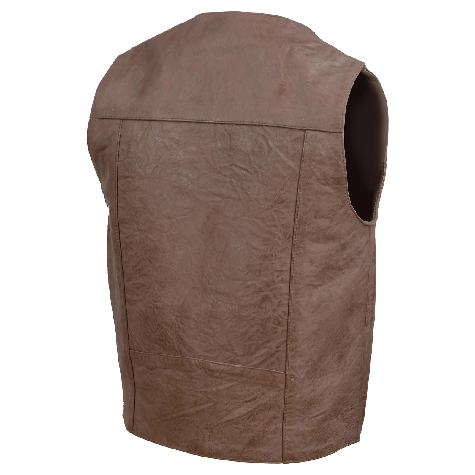 Milwaukee Leather LKM3702 Men's Leather V-Neck Western Style Motorcycle Rider Vest w/Classic Buffalo Snaps Closure - Image 9