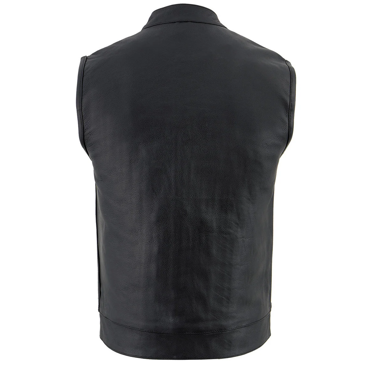 Milwaukee Leather LKM3710 Men's Black Leather Club Style Motorcycle Rider Vest w/ Zipper and Snap Button Closure - Image 12