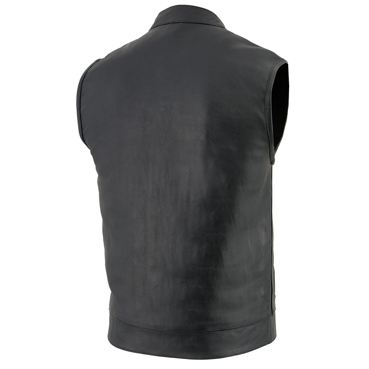 Milwaukee Leather LKM3710 Men's Black Leather Club Style Motorcycle Rider Vest w/ Zipper and Snap Button Closure - Image 14