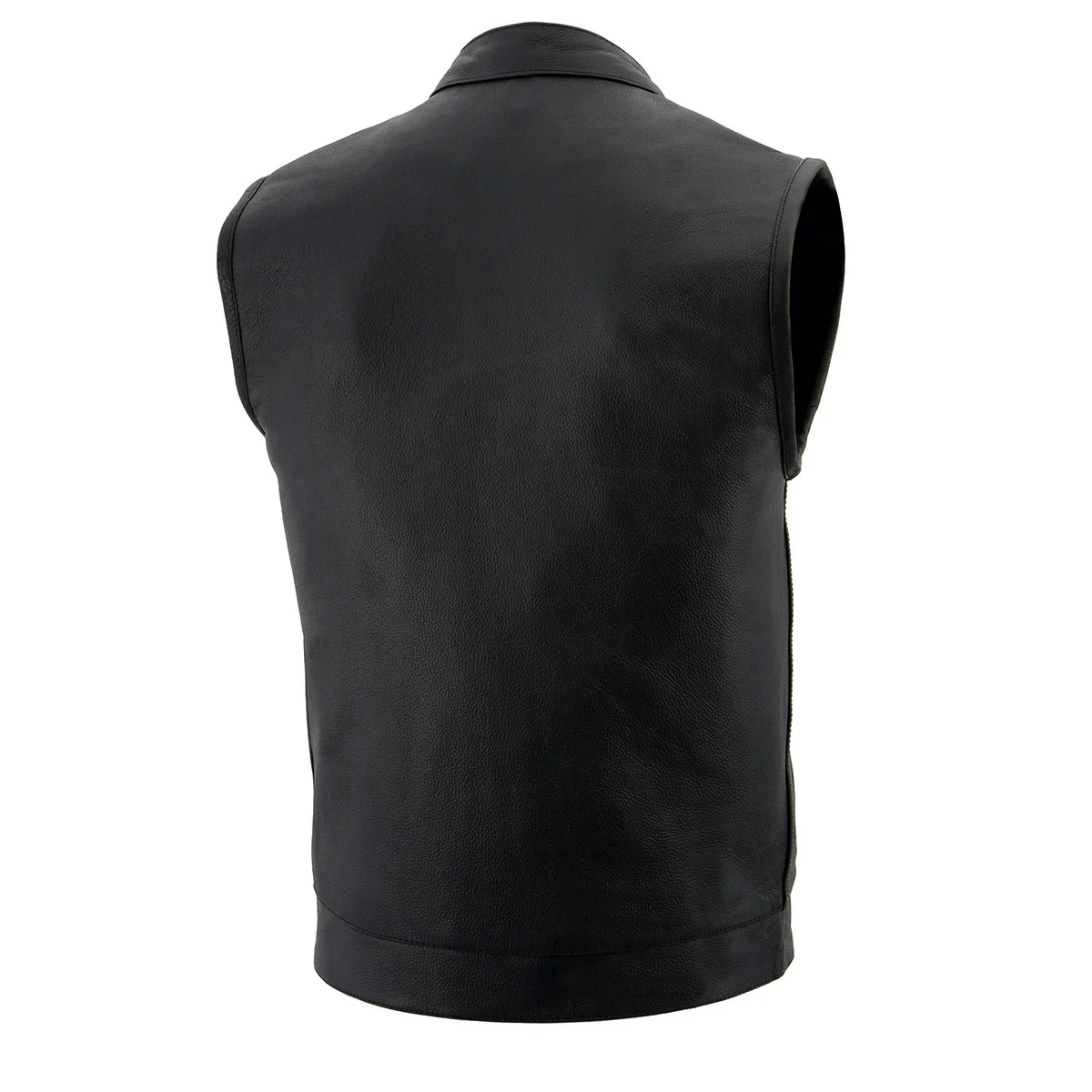 Milwaukee Leather LKM3713 Men's Black Leather Club Style Motorcycle Rider Vest W/ Dual Closure Zipper and Snaps - Image 9