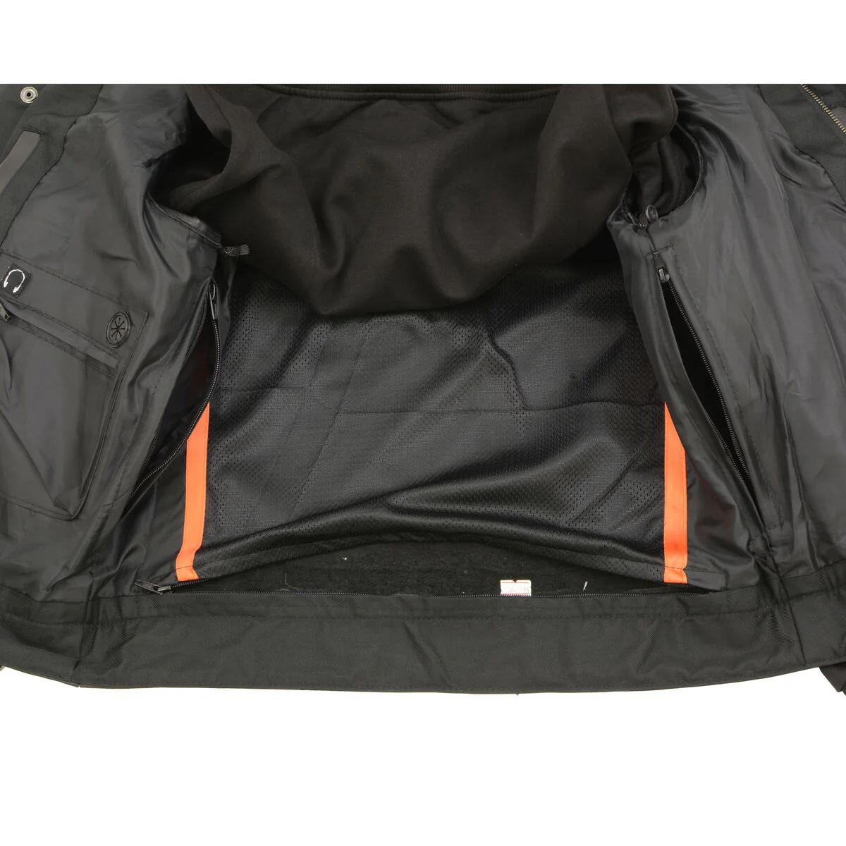 Milwaukee Leather LKM3714 Men's Black Club Style '2 in 1' Zipper Leather Vest with Removable Full Sleeve Hoodie - Image 6