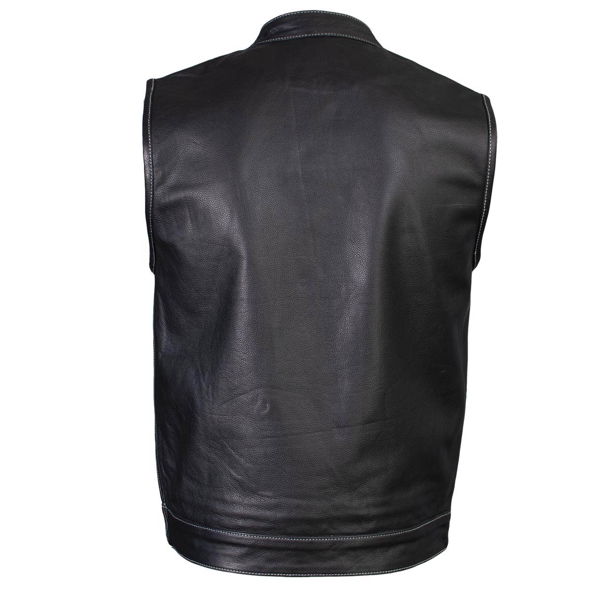 Milwaukee Leather LKM3783 Men's Classic Black Leather Motorcycle Vest with Inside Flannel Liner - Image 9