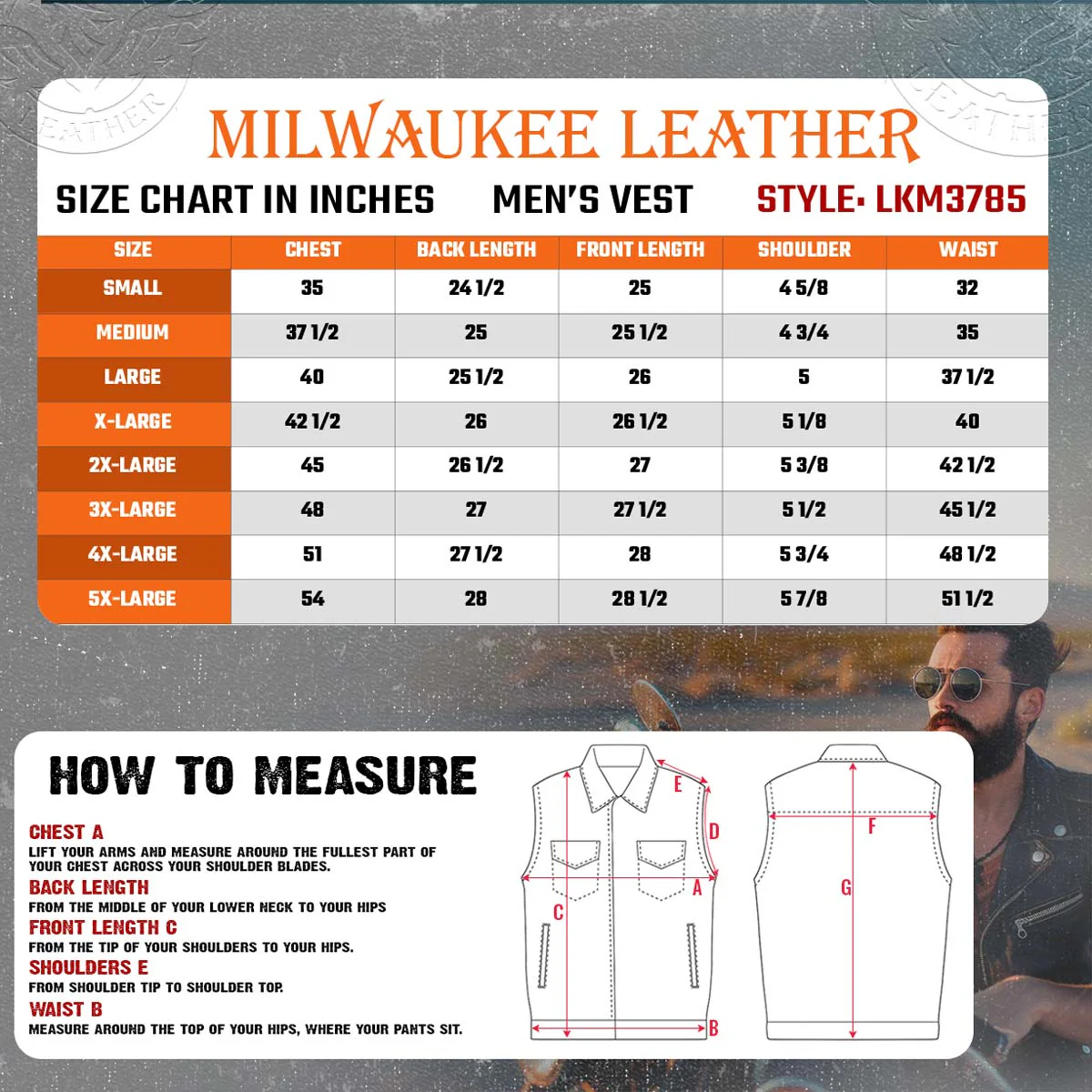 Milwaukee Leather LKM3785 Men's 2 in 1 Classic Black Premium Leather Motorcycle Hoodie Jacket w/ Convertible Vest - Image 3