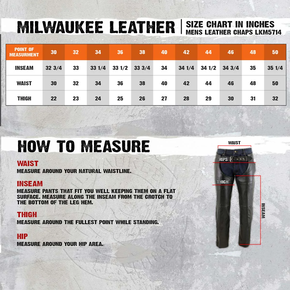 Milwaukee Leather LKM5714 Men's Black Premium Leather Motorcycle Riding Chaps w/ Removable Insulating Liner - Image 3