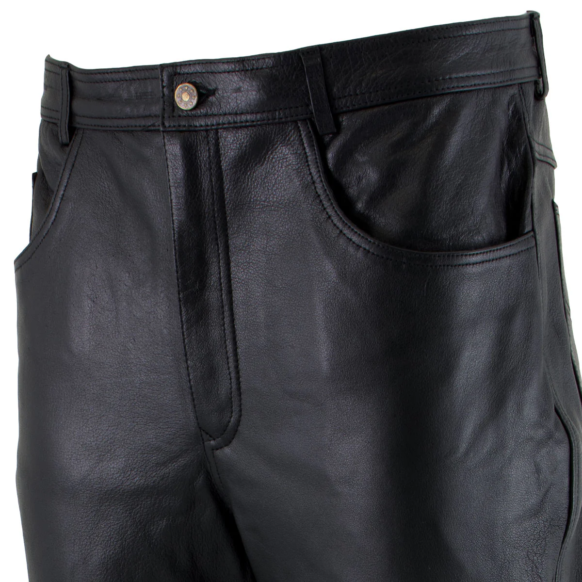 Milwaukee Leather LKM5716 Men's Classic Black Premium Leather Fitted Casual Biker Leather Pants - Image 10