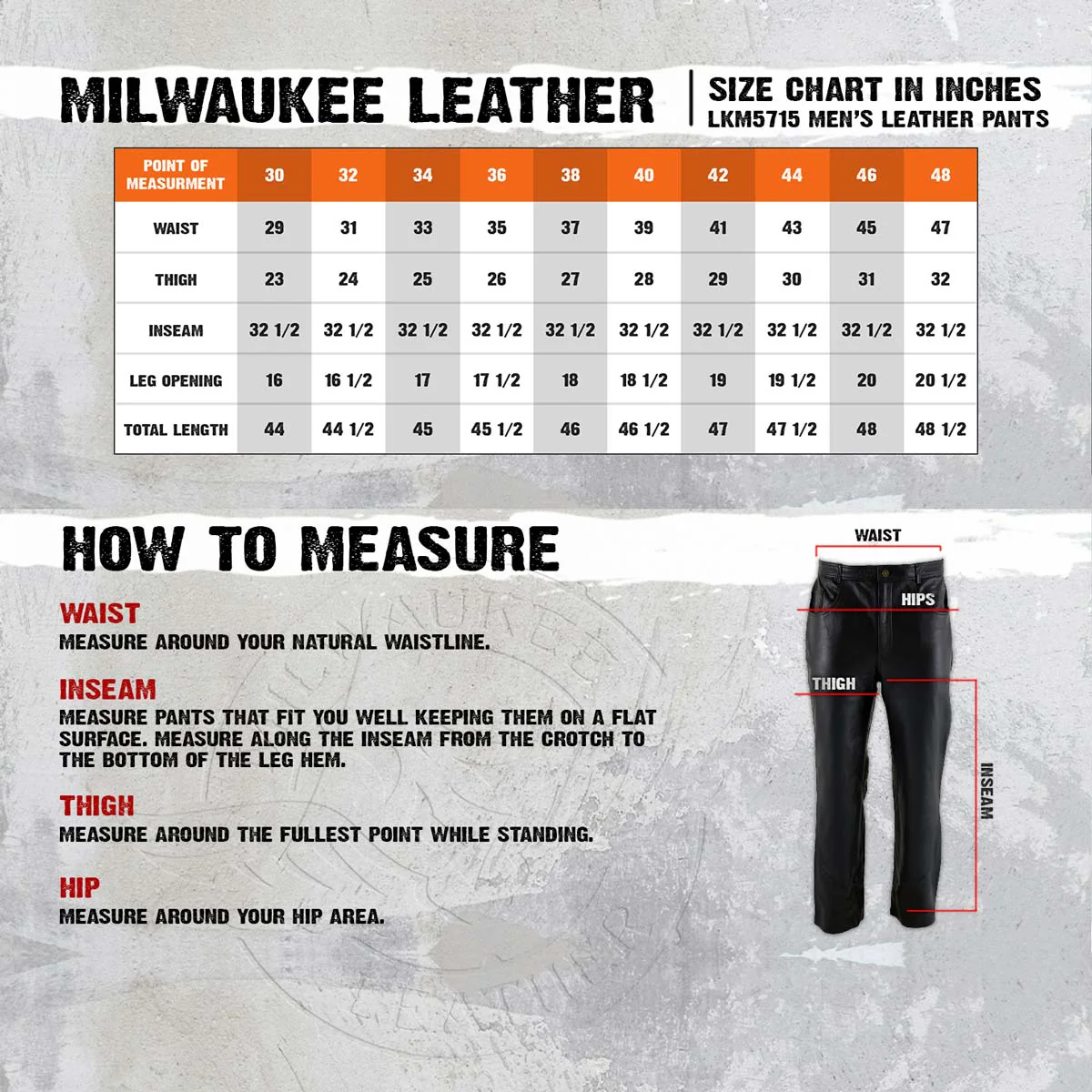 Milwaukee Leather LKM5716 Men's Classic Black Premium Leather Fitted Casual Biker Leather Pants - Image 3