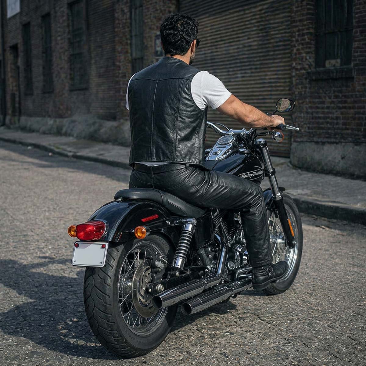 Milwaukee Leather LKM5716 Men's Classic Black Premium Leather Fitted Casual Biker Leather Pants - Image 6