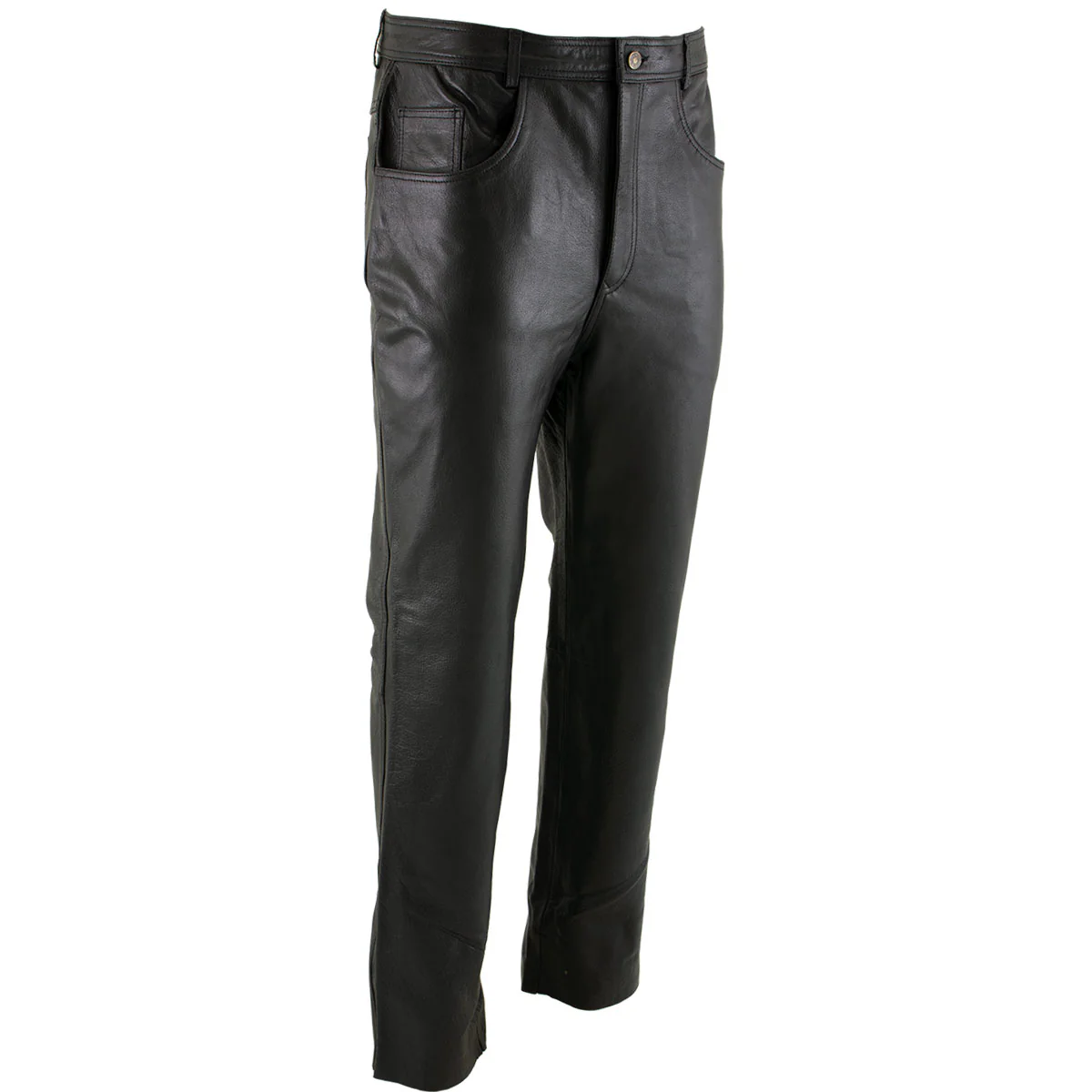 Milwaukee Leather LKM5716 Men's Classic Black Premium Leather Fitted Casual Biker Leather Pants - Image 8