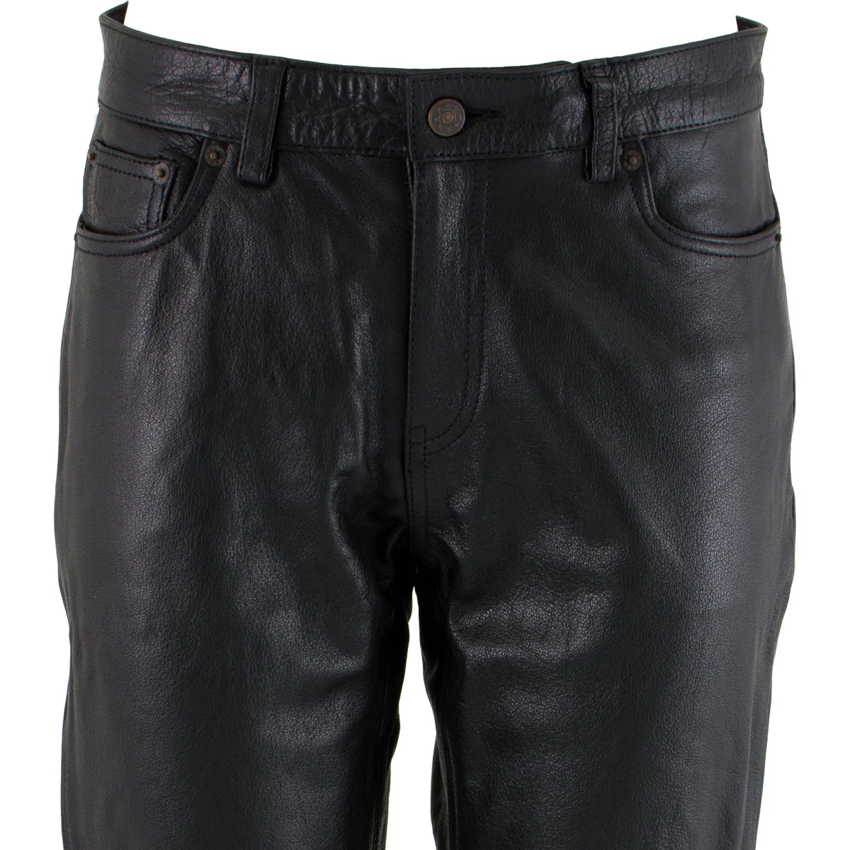Milwaukee Leather LKM5719 Women's Black Buffalo Leather Motorcycle Riding Pants, Boot Cut, Unhemmed - Image 8