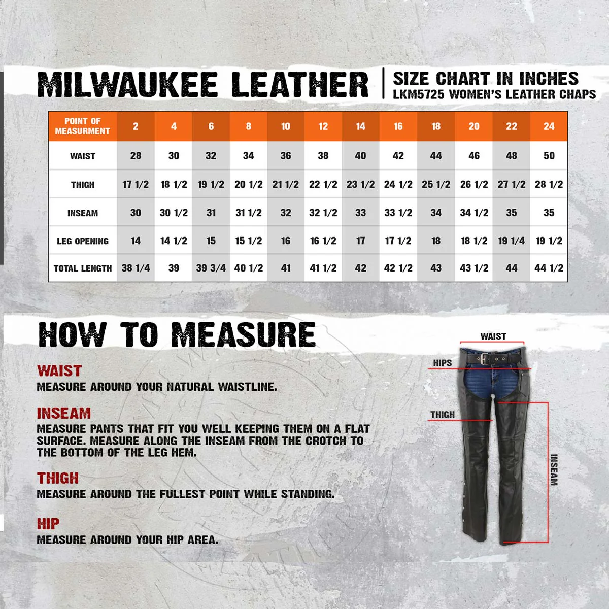 Milwaukee Leather LKM5725 Women's Braided Black Premium Leather Motorcycle Rider Chaps - Image 3