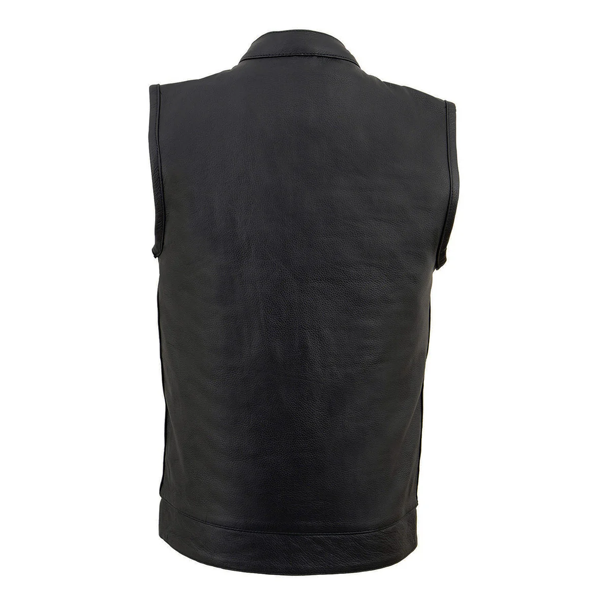 Milwaukee Leather LKY3850 Youth Size Black Leather Open Neck Club Style Motorcycle Riders Vest - Image 2