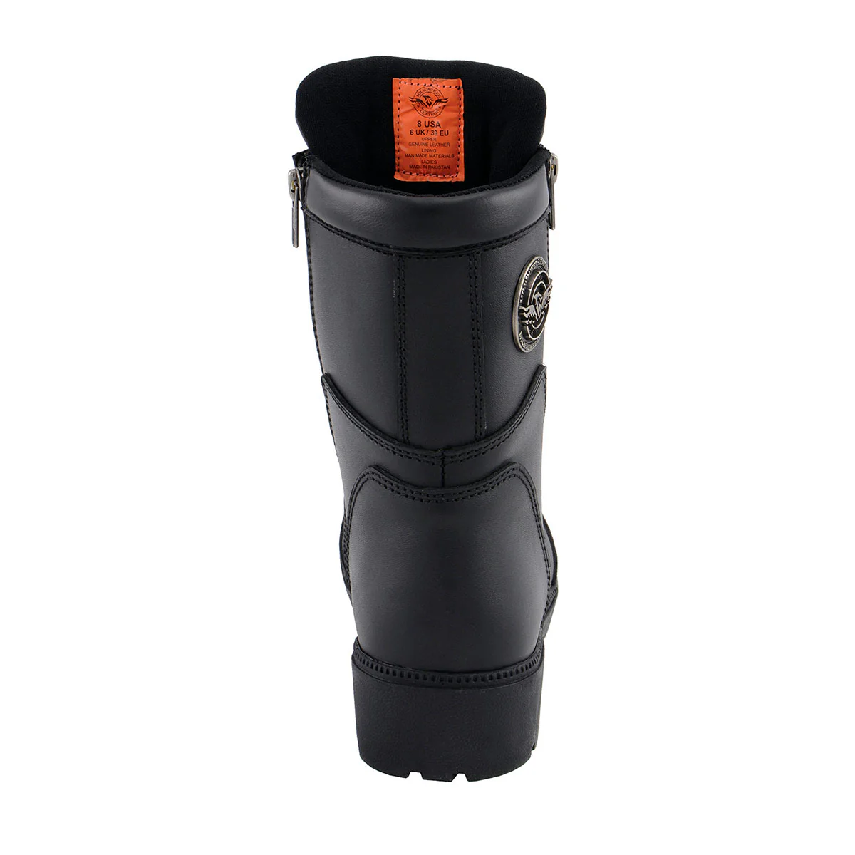 Milwaukee Leather MBL9301 Women's Black Leather Lace-Up Motorcycle Biker Riding Boots with Side Zipper Entry - Image 8