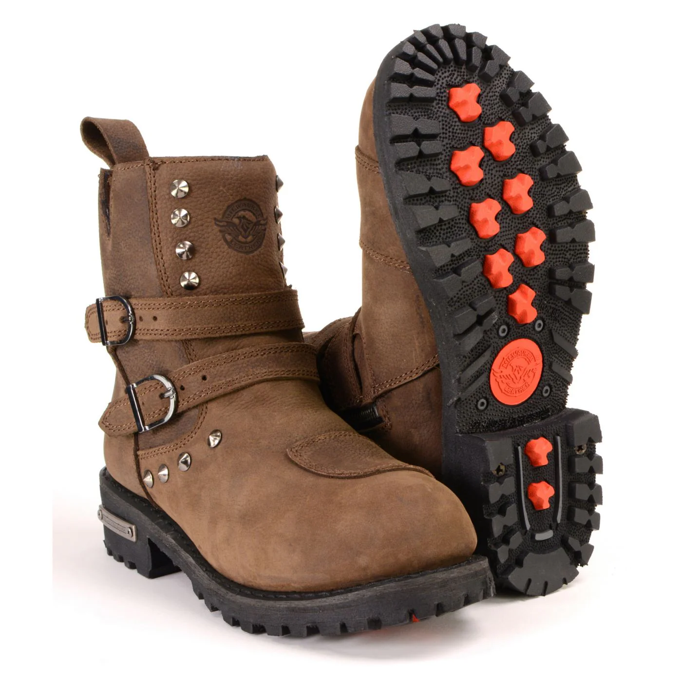 Milwaukee Leather MBL9306 Women's Premium Brown Leather Double Strap Motorcyle Riding Boots - Image 10