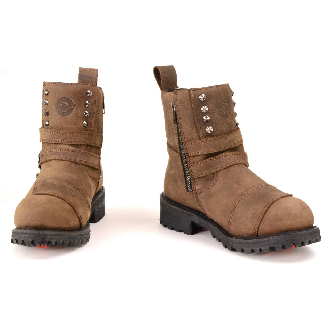 Milwaukee Leather MBL9306 Women's Premium Brown Leather Double Strap Motorcyle Riding Boots - Image 2