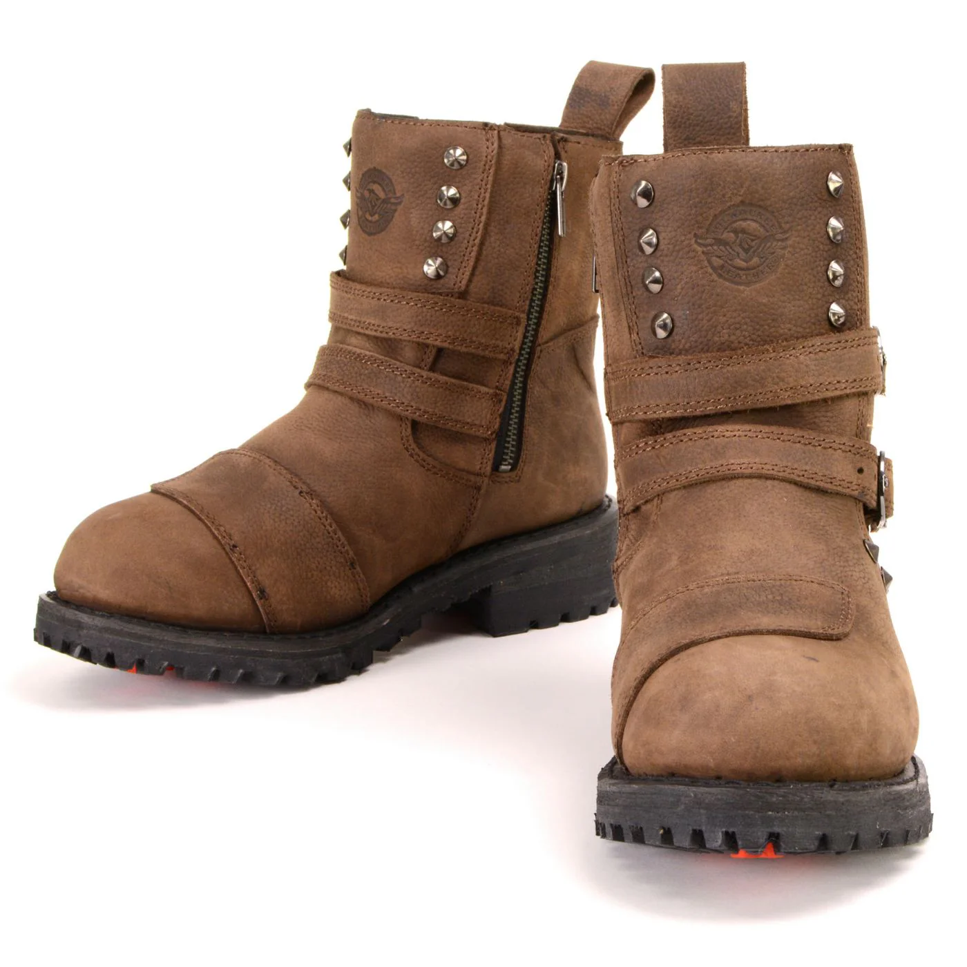Milwaukee Leather MBL9306 Women's Premium Brown Leather Double Strap Motorcyle Riding Boots - Image 4