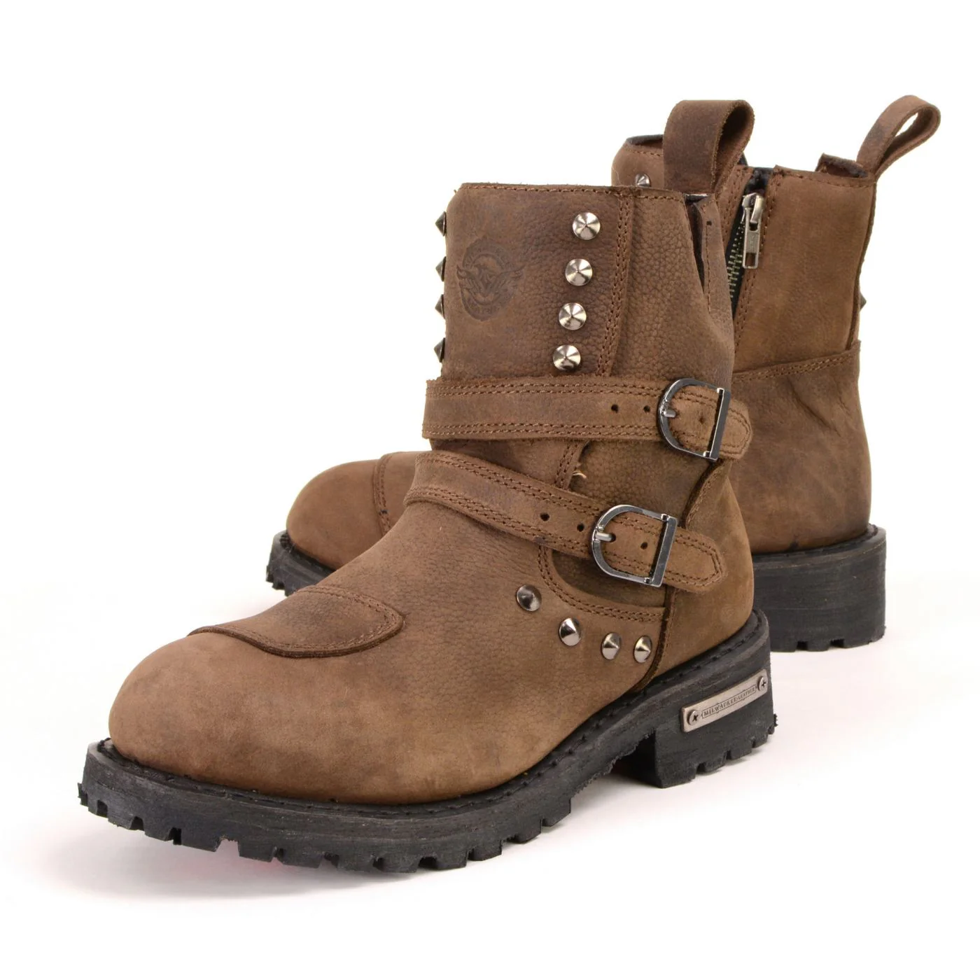 Milwaukee Leather MBL9306 Women's Premium Brown Leather Double Strap Motorcyle Riding Boots - Image 5