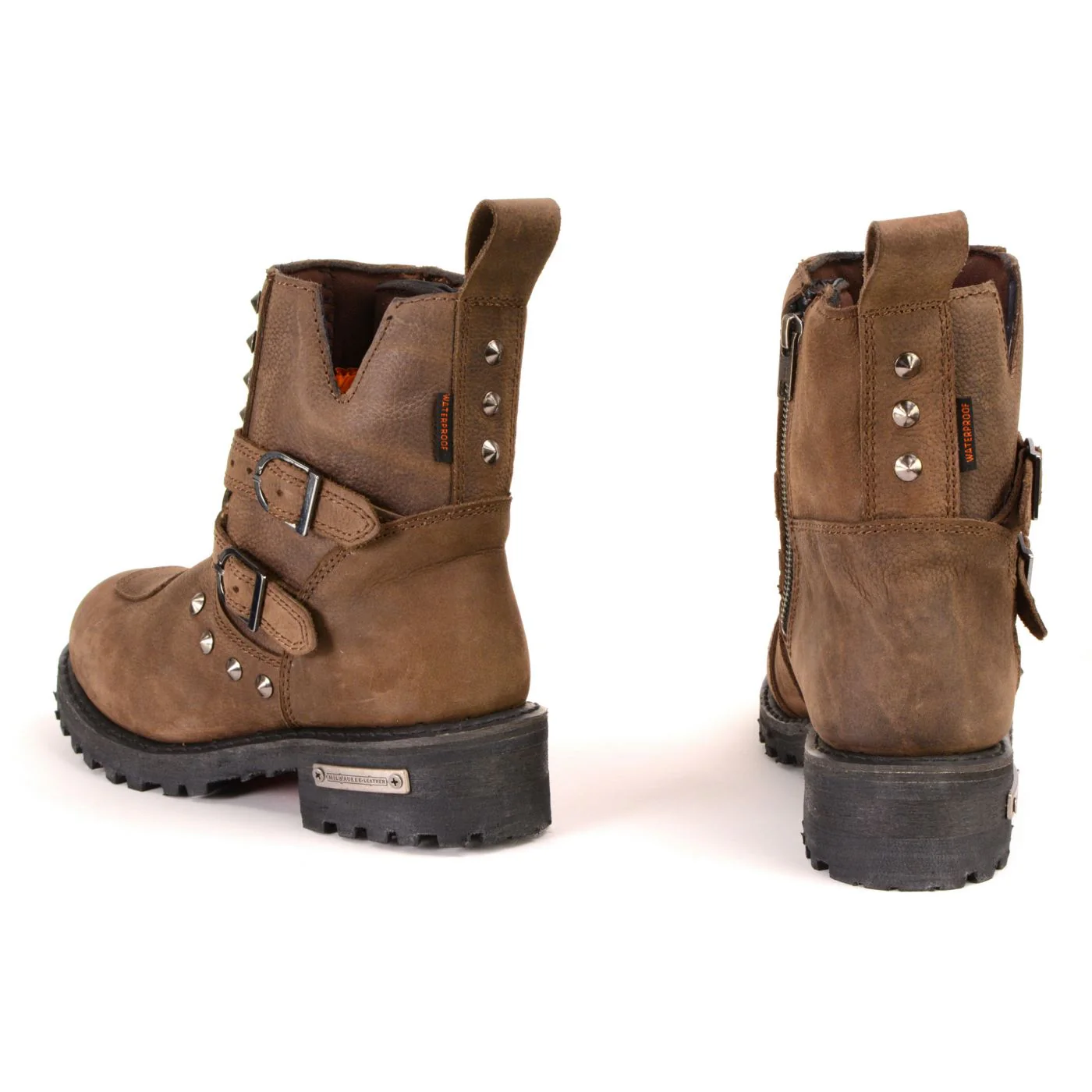 Milwaukee Leather MBL9306 Women's Premium Brown Leather Double Strap Motorcyle Riding Boots - Image 7