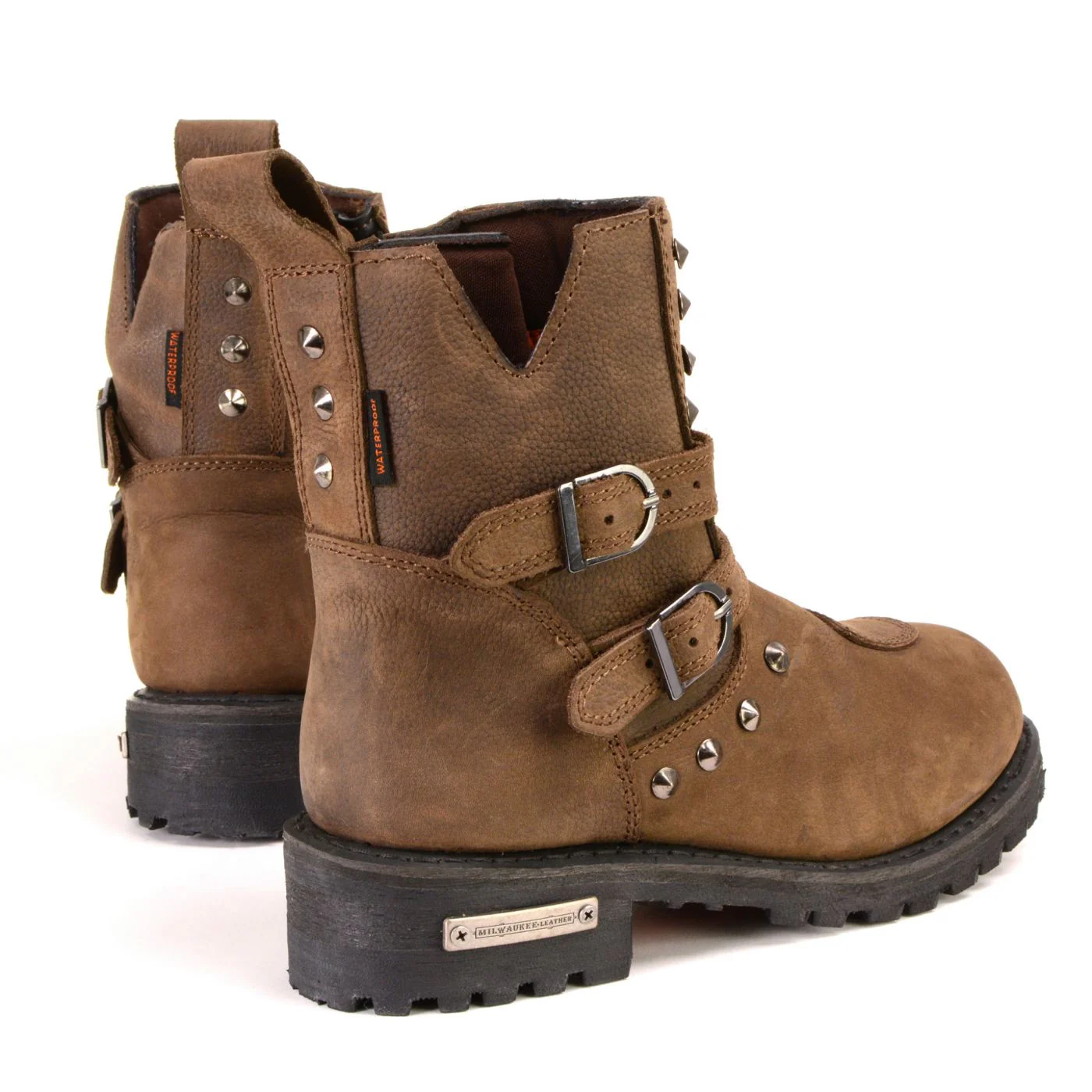 Milwaukee Leather MBL9306 Women's Premium Brown Leather Double Strap Motorcyle Riding Boots - Image 8