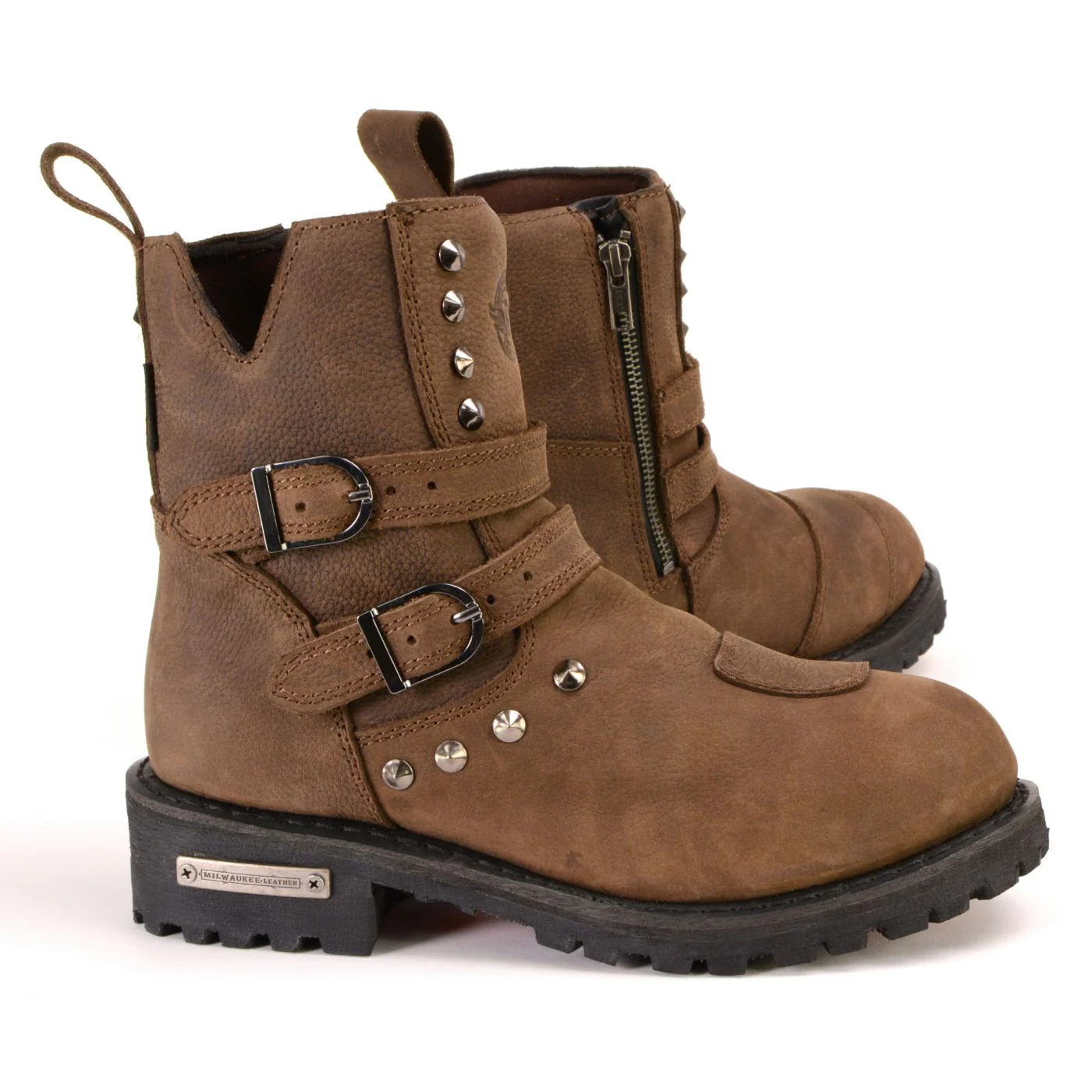 Milwaukee Leather MBL9306 Women's Premium Brown Leather Double Strap Motorcyle Riding Boots - Image 9