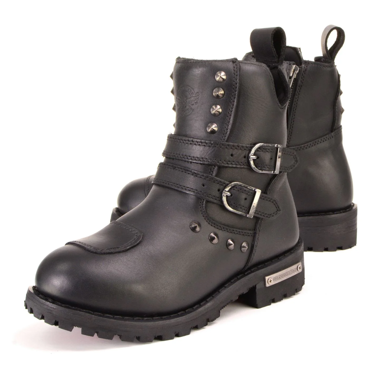 Milwaukee Leather Women's Premium Black Leather Double Strap Motorcycle Riding Boots MBL9307 - Image 4