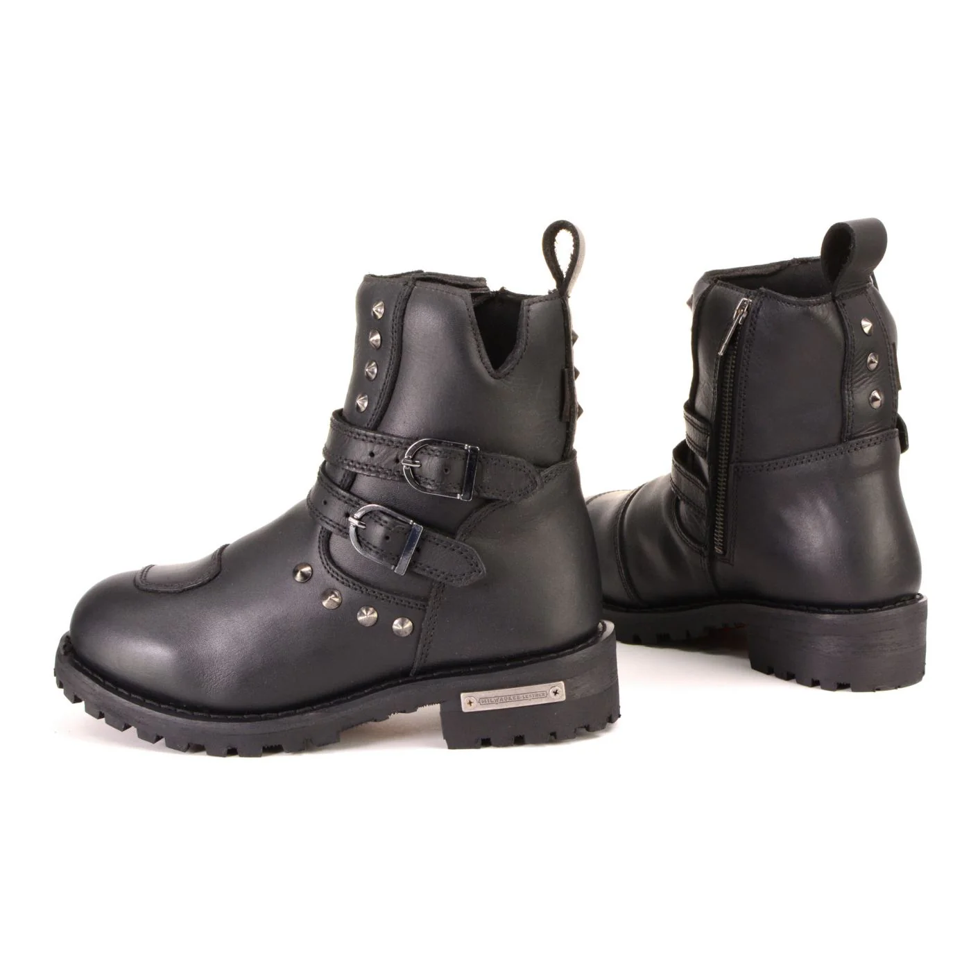 Milwaukee Leather Women's Premium Black Leather Double Strap Motorcycle Riding Boots MBL9307 - Image 5